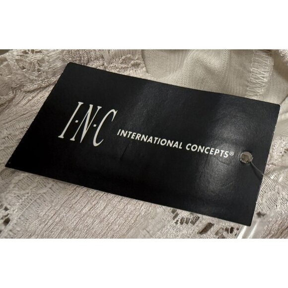 I.N.C International Concepts Resort Womens Adobe Beige Eyelet Ruffle Top XS NWT - Picture 6 of 7